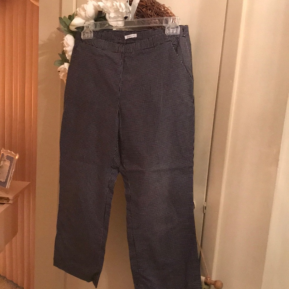 Gap Side Zip Checked Capris Size 8 Stretch